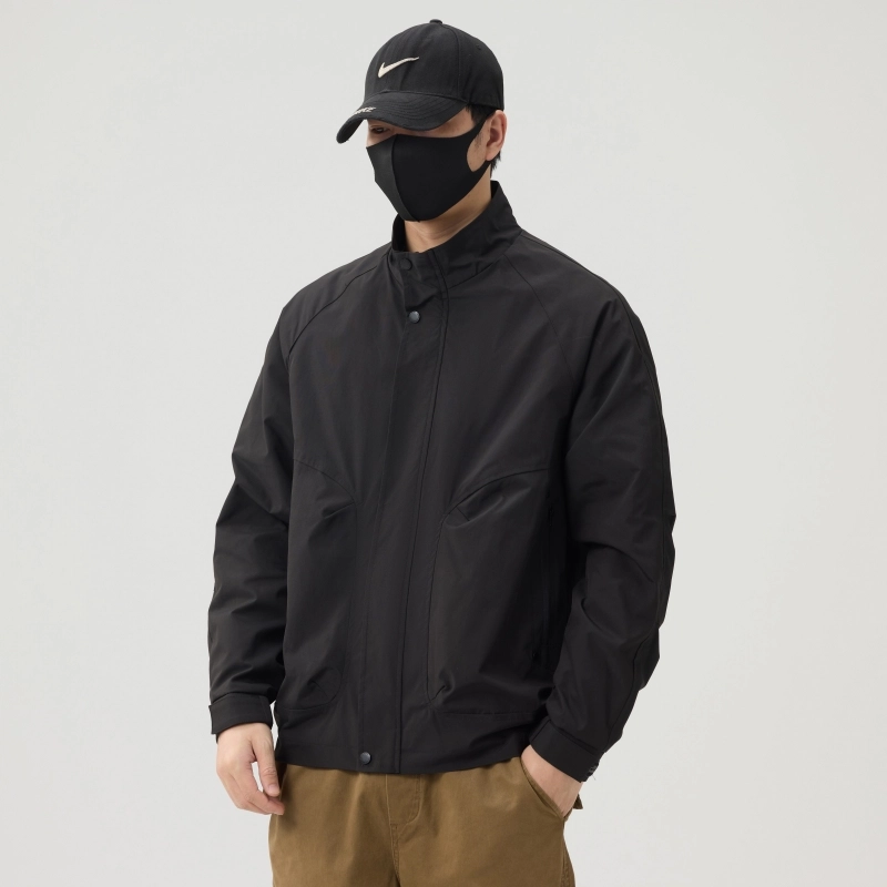 羽浅 潮牌美式立领工装外套春秋季高级感休闲上衣服时尚百搭夹克 男款