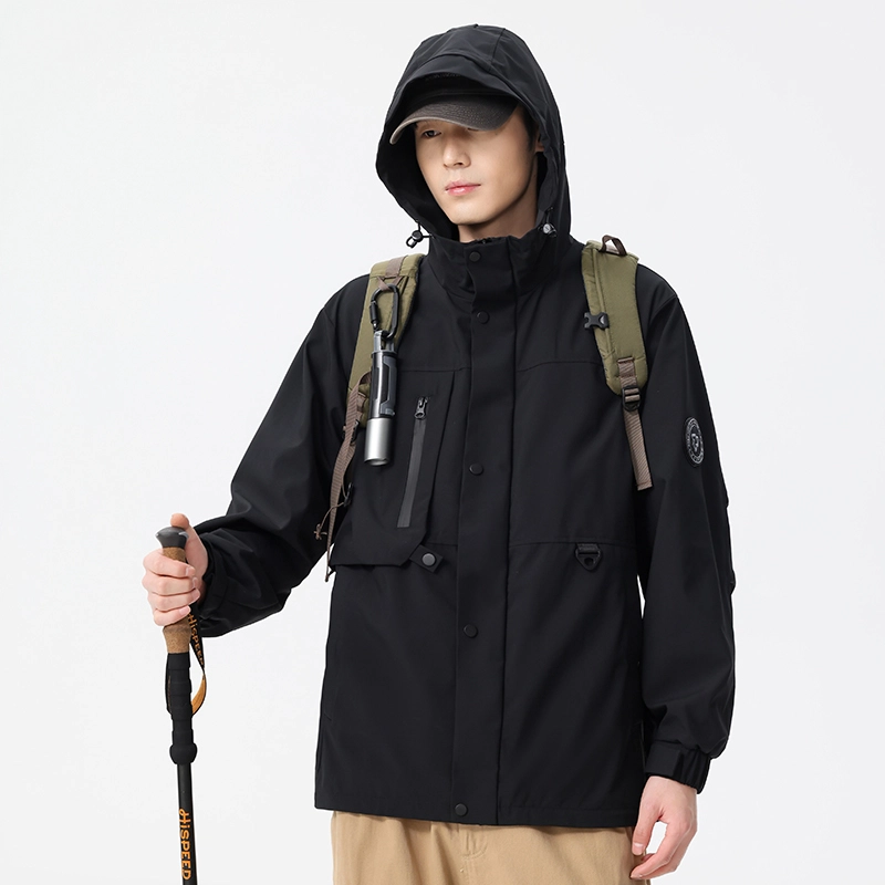 羽浅 防水防风冲锋衣春秋冬季潮牌外套机能软壳登山服夹克 男款