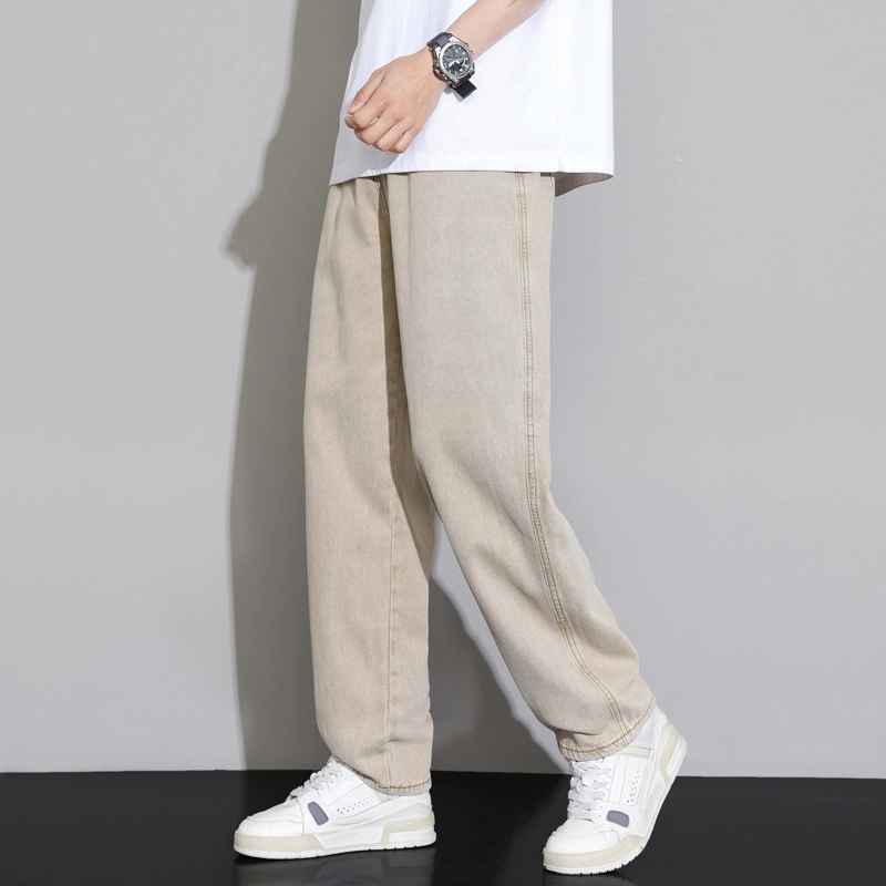 羽浅 休闲简约宽松直筒长裤美式高街多色水洗牛仔裤 男女同款