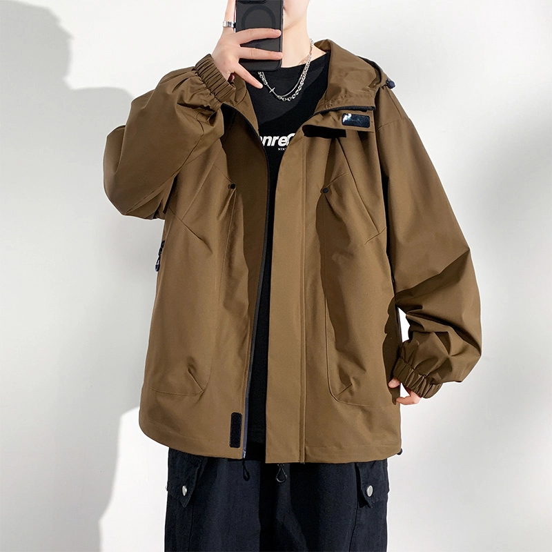 羽浅 潮牌户外登山防风防水工装上衣夹克外套 男款