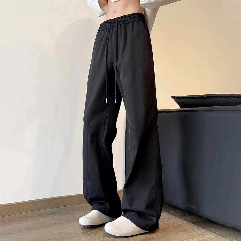 羽浅 纯色直筒垂感系带休闲裤 男女同款