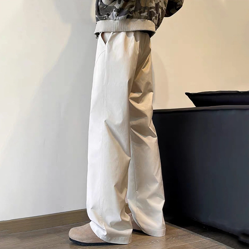 羽浅 纯色直筒垂感系带休闲裤 男女同款