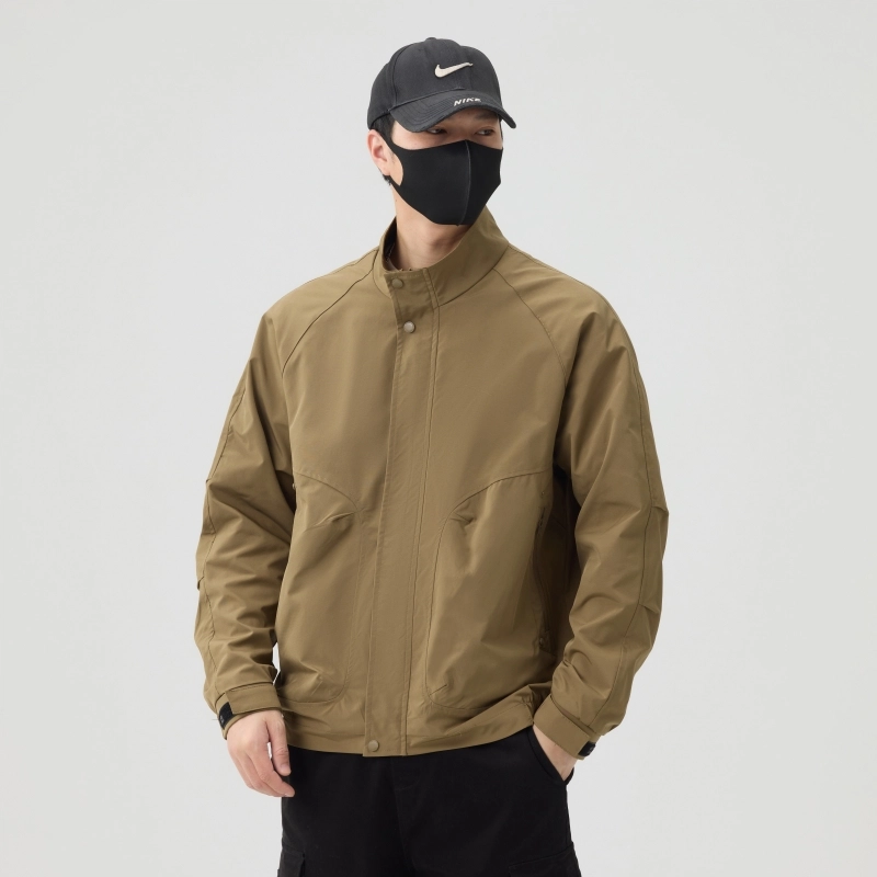 羽浅 潮牌美式立领工装外套春秋季高级感休闲上衣服时尚百搭夹克 男款