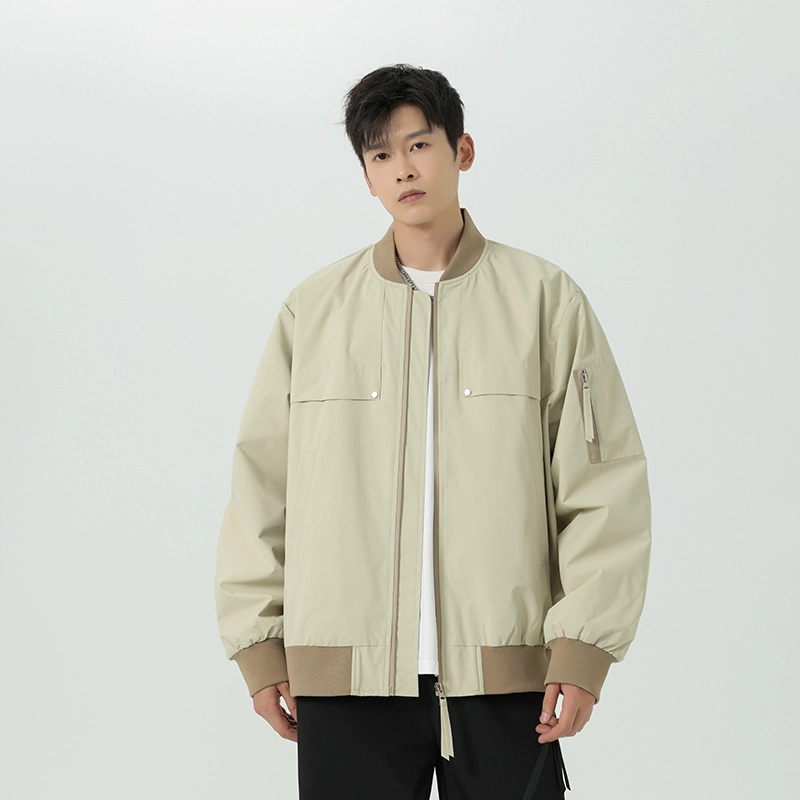 羽浅 春秋冬季潮牌时尚防风外套百搭休闲立领开衫工装上衣服夹克 男款
