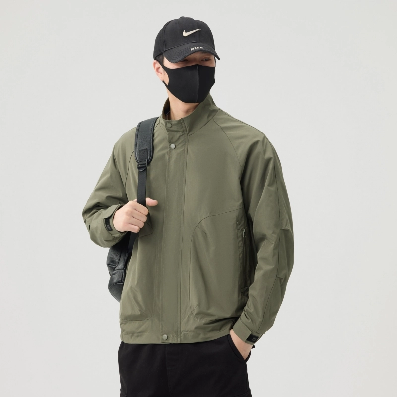 羽浅 潮牌美式立领工装外套春秋季高级感休闲上衣服时尚百搭夹克 男款