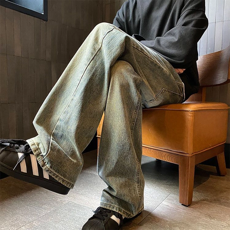 羽浅 复古宽松直筒裤百搭牛仔裤 男女同款
