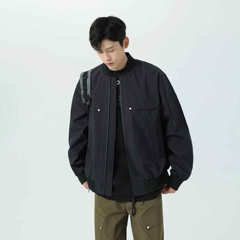 羽浅 春秋冬季潮牌时尚防风外套百搭休闲立领开衫工装上衣服夹克 男款