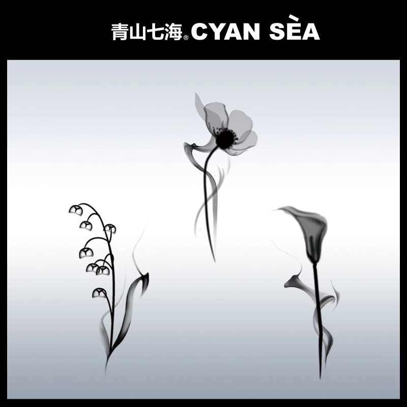 青山七海  幽花墨绘纹身贴 个性潮流不反光持久防水防汗小众 一张装