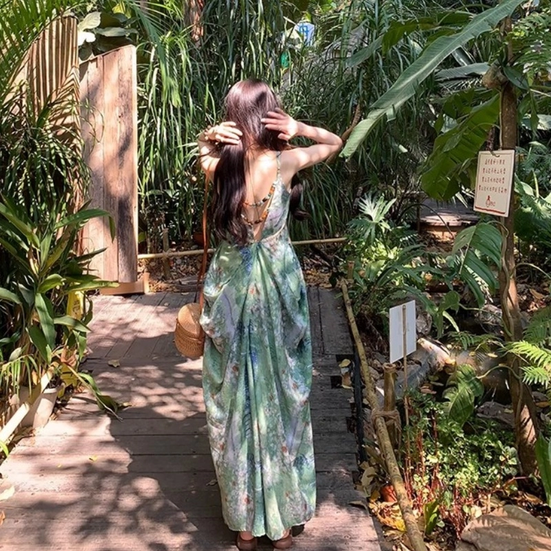 水中花 显瘦优雅气质舒适吊带连衣裙 女款