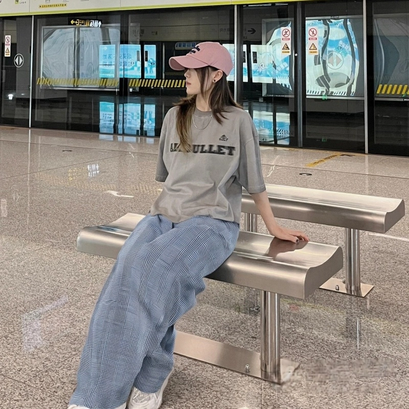水中花 百搭高腰裤休闲裤 女款 蓝色