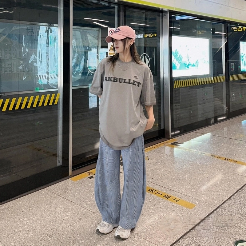 水中花 百搭高腰裤休闲裤 女款 蓝色