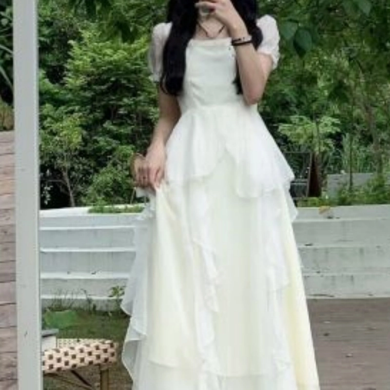 水中花 通勤时尚舒适简约百搭短袖连衣裙 女款