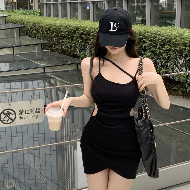 水中花 法式气质短裙收腰御姐风包臀吊带连衣裙 女款