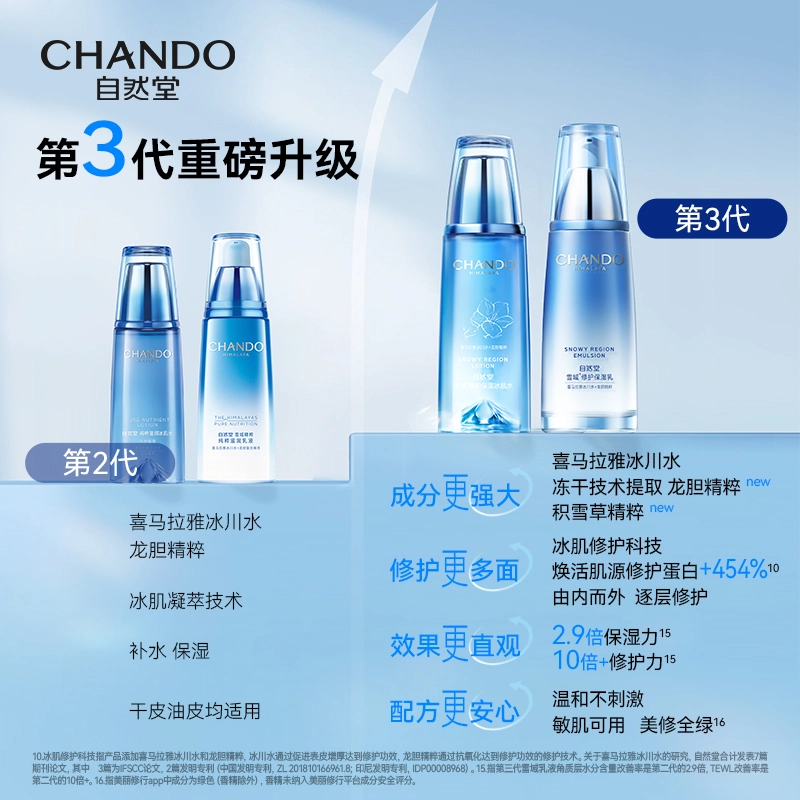 自然堂 雪域护肤套装 维稳提亮保湿滋润修护补水清洁补水滋润型 敏肌适用