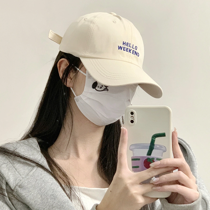 冠辉 加大加深韩版时尚百搭刺绣字母防晒遮阳百搭显脸小大头围字母刺绣弯檐 聚酯纤维 鸭舌帽 男女同款情侣款