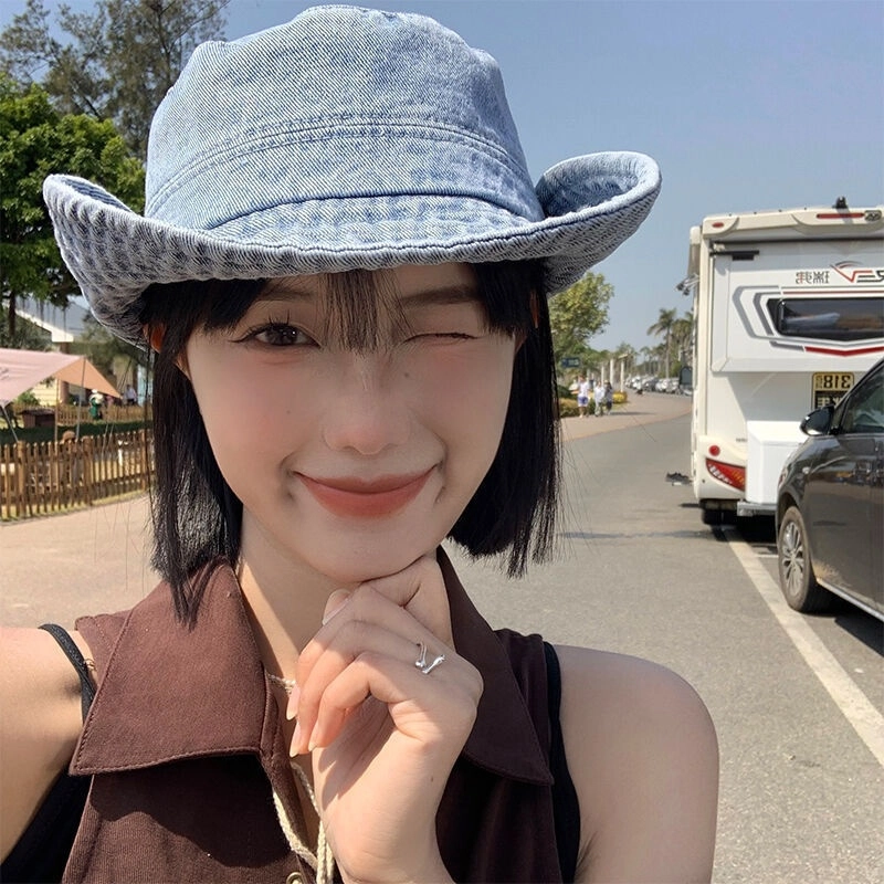冠辉 大头围显脸小 户外露营登山钓鱼卷边盆帽 棉 渔夫帽 男女同款情侣款