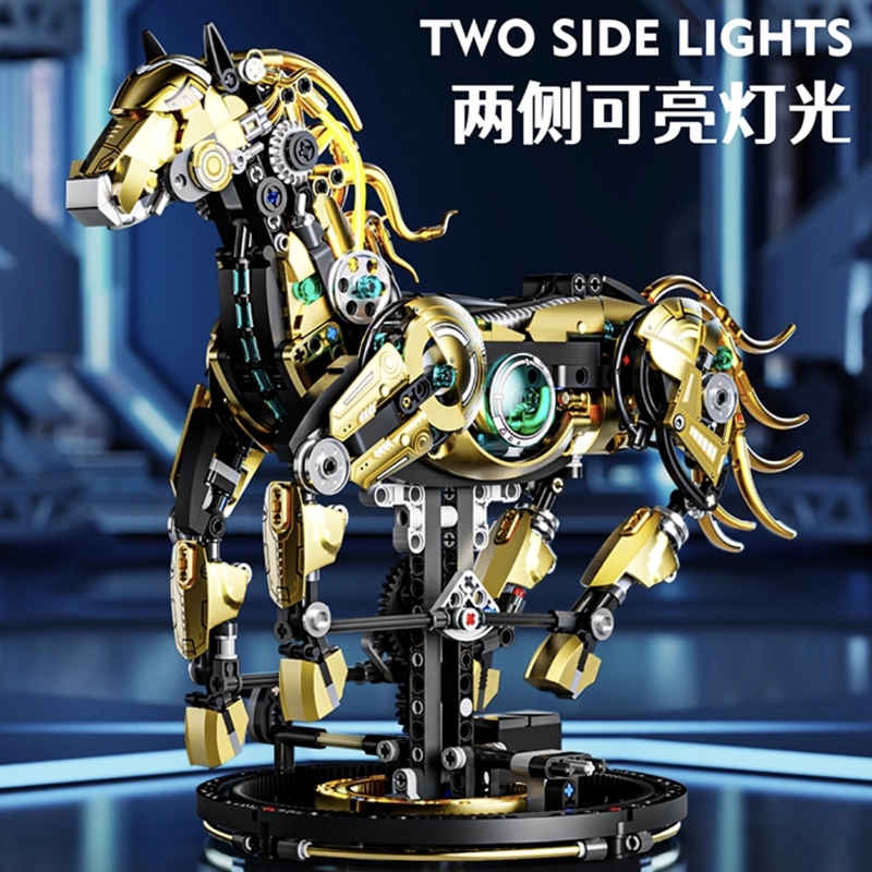 吉砖 机械战马积木 关节可动 拼装模型