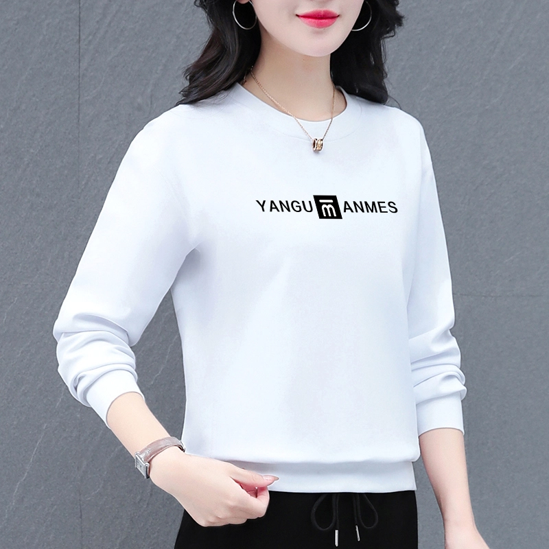 左岸 时尚休闲秋冬款加厚保暖舒适简约圆领字母设计显瘦显年轻潮流百搭上衣卫衣 女款