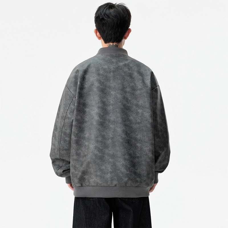 左岸 机车皮衣外套男秋季飞行服男生胖子加肥加大大码男装棒球服夹克 男款