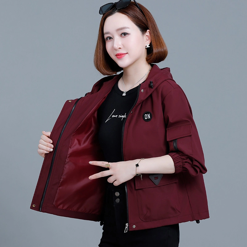 左岸 高品质气质时尚设计潮流经典户外运动日常穿搭宽松工装拉链款外搭上衣百搭舒适柔软纯色休闲连帽外套夹克 女款