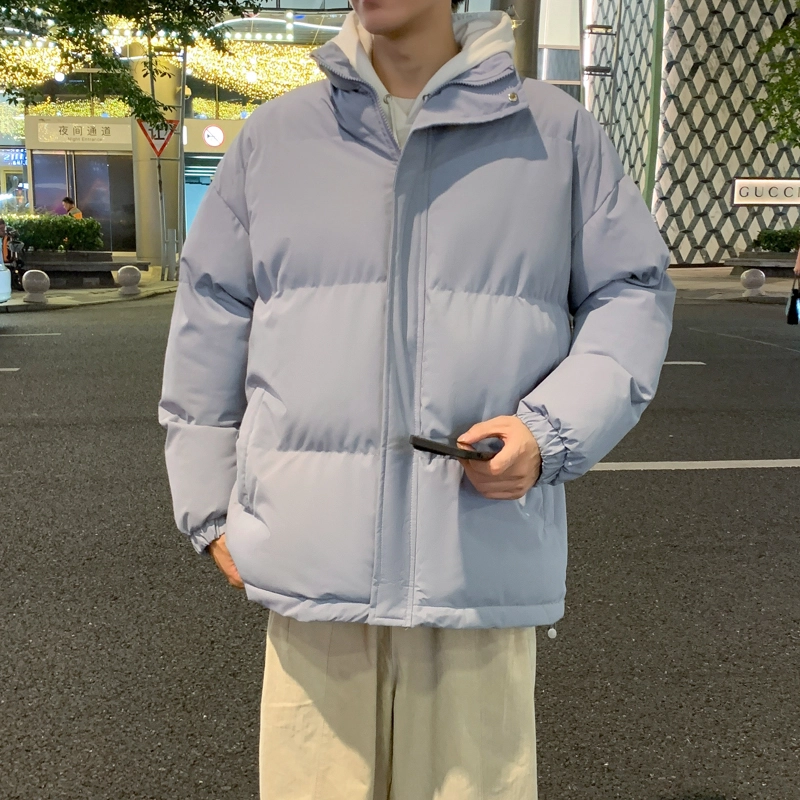 左岸 美式高街设计立领男士百搭纯色棉衣外套休闲上衣面包服简约时尚宽松舒适学院风户外港风潮牌棉服 男款