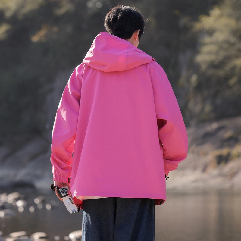 左岸 美式潮牌百搭开衫带帽工装上衣宽松休闲舒适山系户外防水防风冲锋外套夹克 男款
