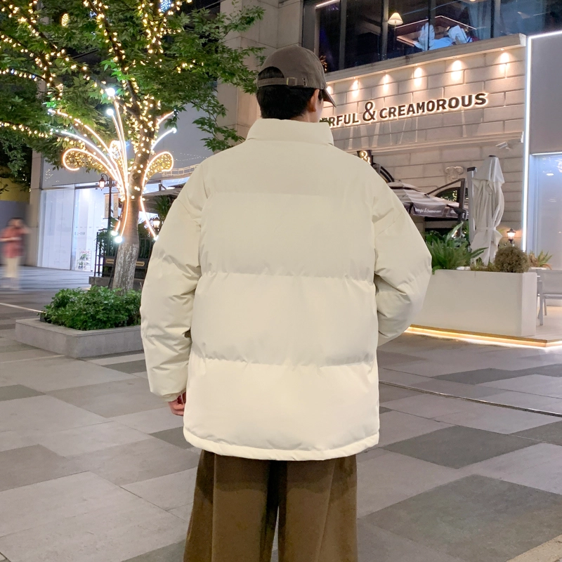 左岸 美式高街设计立领男士百搭纯色棉衣外套休闲上衣面包服简约时尚宽松舒适学院风户外港风潮牌棉服 男款