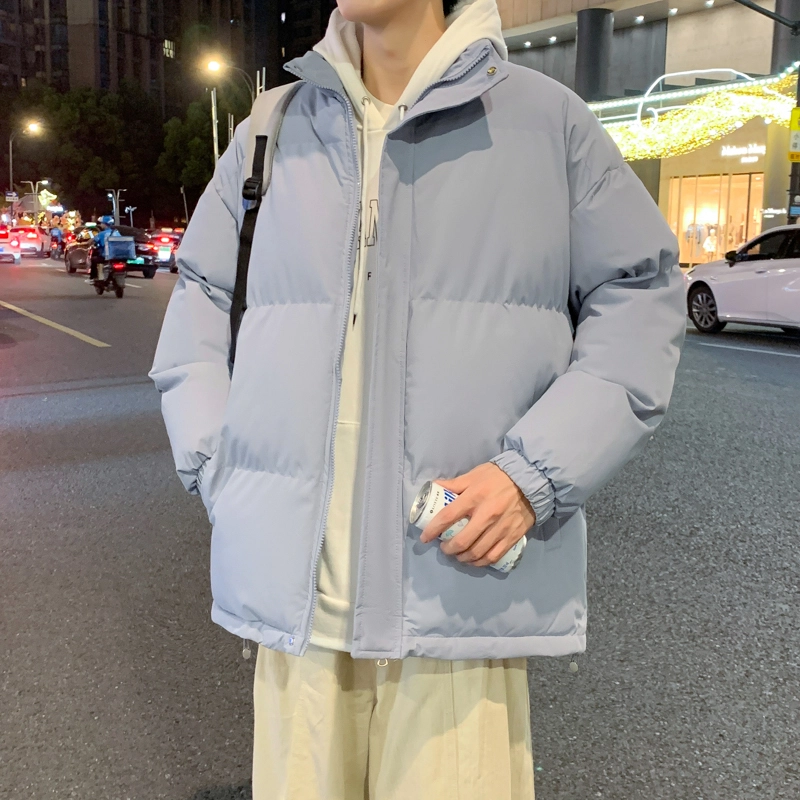 左岸 美式高街设计立领男士百搭纯色棉衣外套休闲上衣面包服简约时尚宽松舒适学院风户外港风潮牌棉服 男款