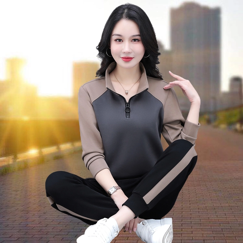 左岸 舒适时尚休闲修身百搭轻便亲肤透气运动气质优雅简约减龄潮流显瘦套装 女款