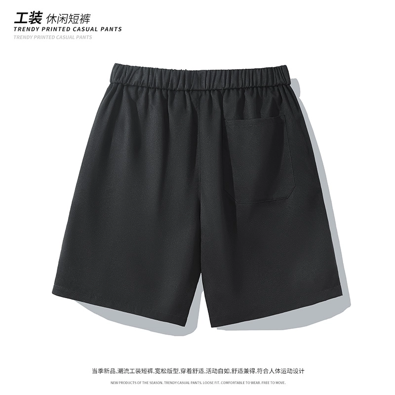 左岸 夏季山系户外多口袋纯色系带休闲工装裤男宽松透气吸湿排汗日常通勤时尚百搭港风潮流潮牌工装短裤 男款
