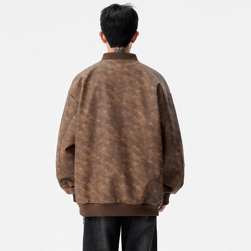 左岸 机车皮衣外套男秋季飞行服男生胖子加肥加大大码男装棒球服夹克 男款