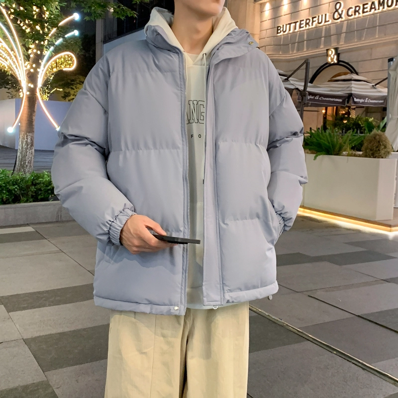 左岸 美式高街设计立领男士百搭纯色棉衣外套休闲上衣面包服简约时尚宽松舒适学院风户外港风潮牌棉服 男款