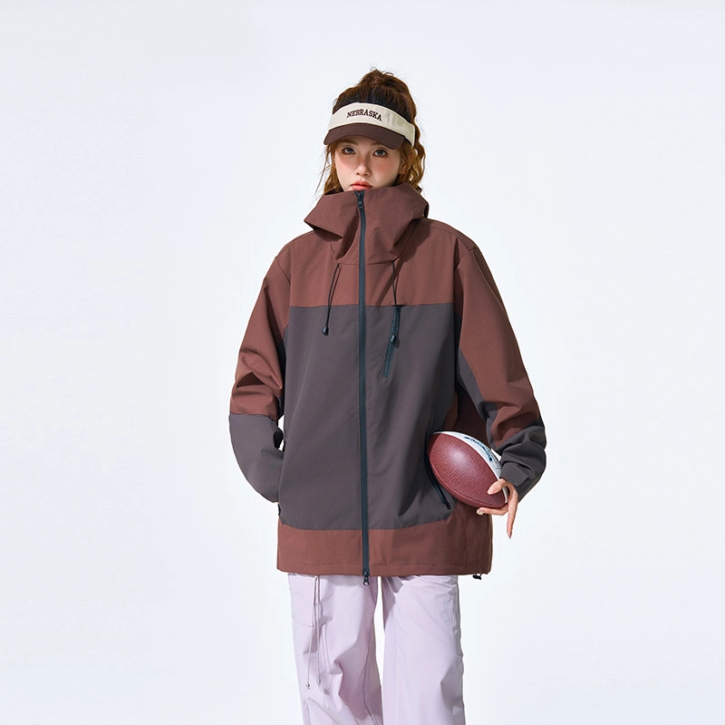 左岸 【机能风】男款工装拼色冲锋衣美式连帽保暖登山服防风防水单冲透气夹克 男女同款