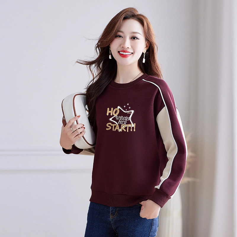 左岸 时尚潮流字母星星简约设计感宽松舒适休闲百搭柔软亲肤显瘦高级感日常通勤户外活动潮牌卫衣 女款