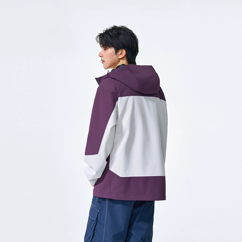 左岸 【机能风】男款工装拼色冲锋衣美式连帽保暖登山服防风防水单冲透气夹克 男女同款