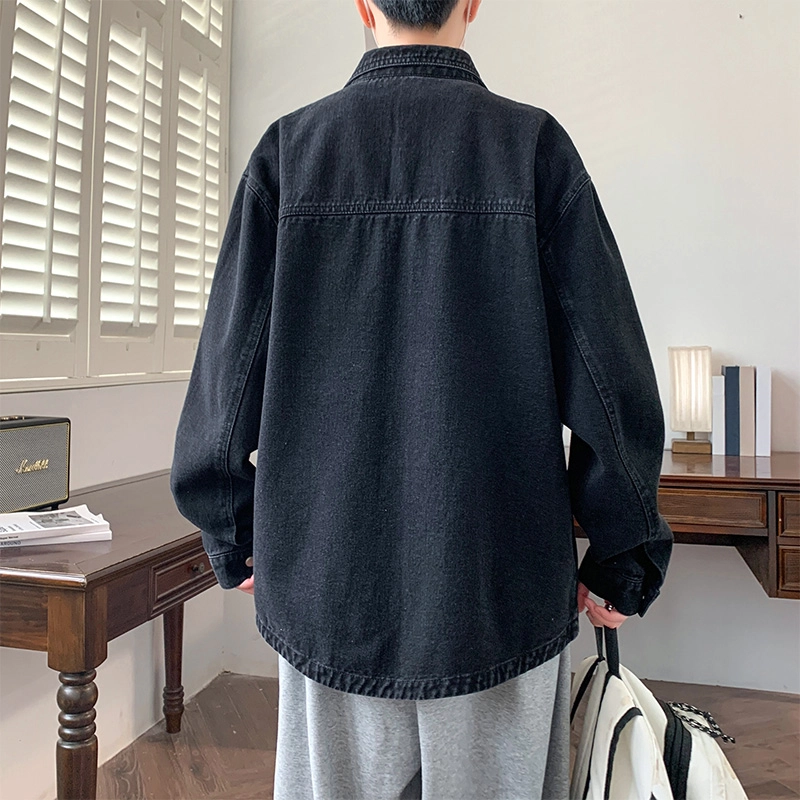 左岸 春秋季美式复古做旧水洗时尚潮流百搭开衫上衣休闲宽松舒适潮牌牛仔外套工装风夹克 男款