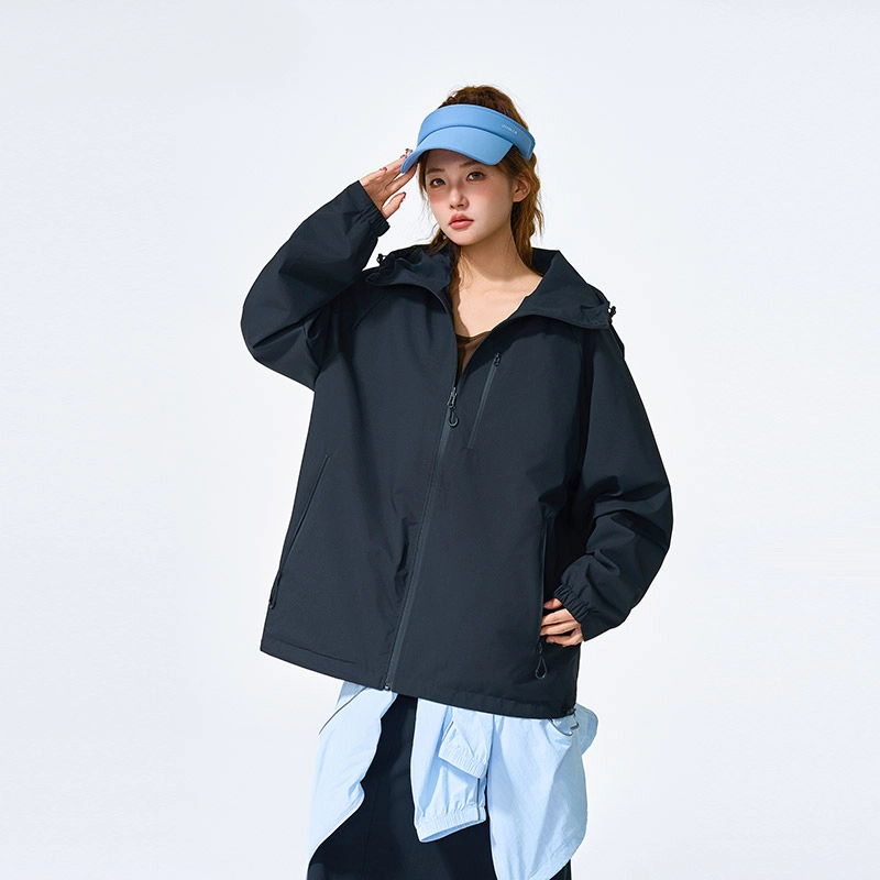 左岸 【机能风】男款工装拼色冲锋衣美式连帽保暖登山服防风防水单冲透气夹克 男女同款