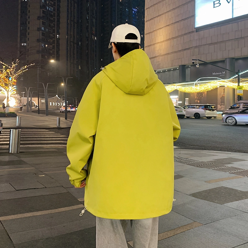 左岸 春秋季百搭设计感撞色拼接连帽潮流上衣宽松休闲舒适防风外套夹克 男款