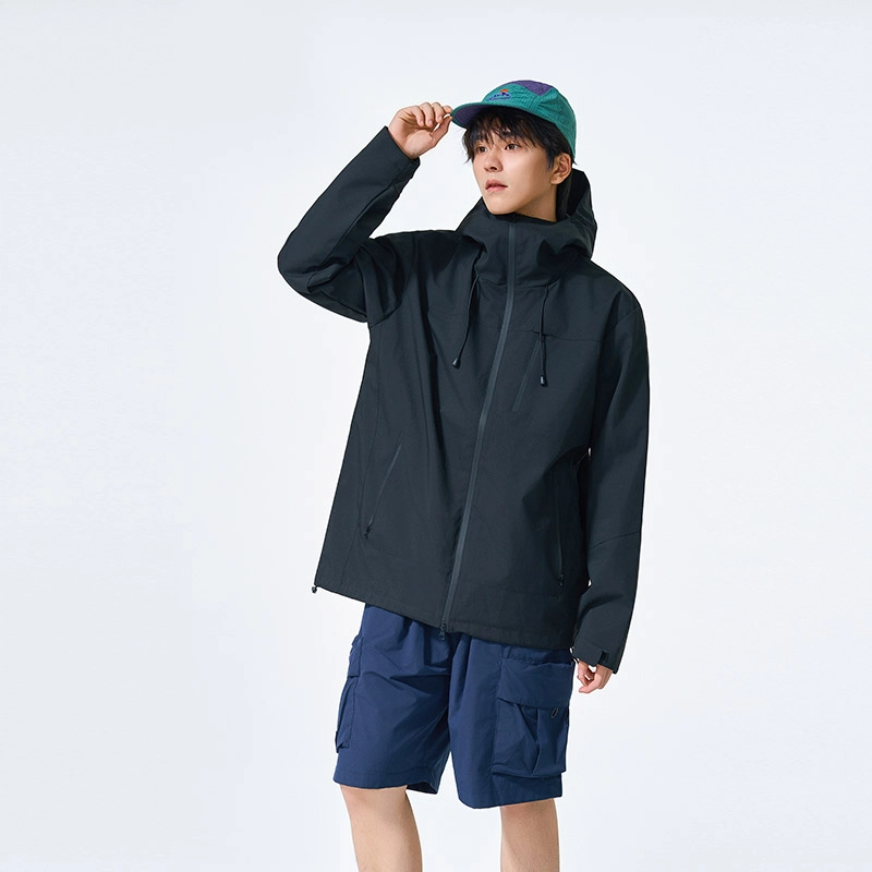 左岸 【机能风】男款工装拼色冲锋衣美式连帽保暖登山服防风防水单冲透气夹克 男女同款