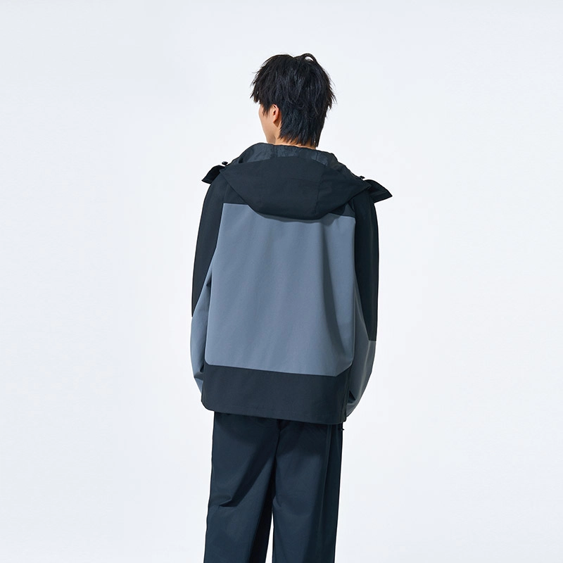 左岸 【机能风】男款工装拼色冲锋衣美式连帽保暖登山服防风防水单冲透气夹克 男女同款