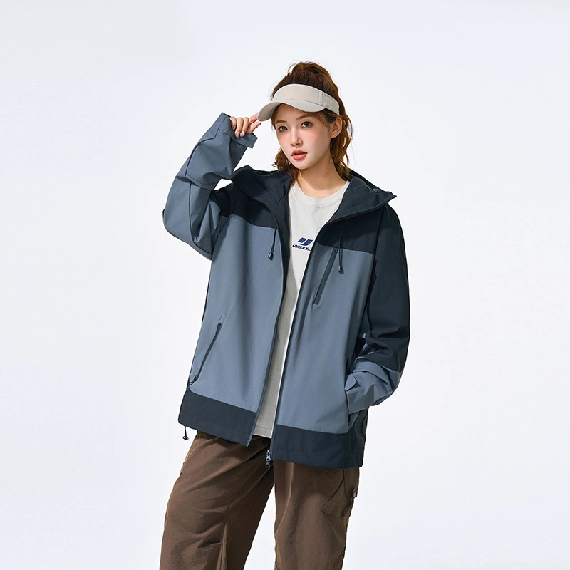 左岸 【机能风】男款工装拼色冲锋衣美式连帽保暖登山服防风防水单冲透气夹克 男女同款