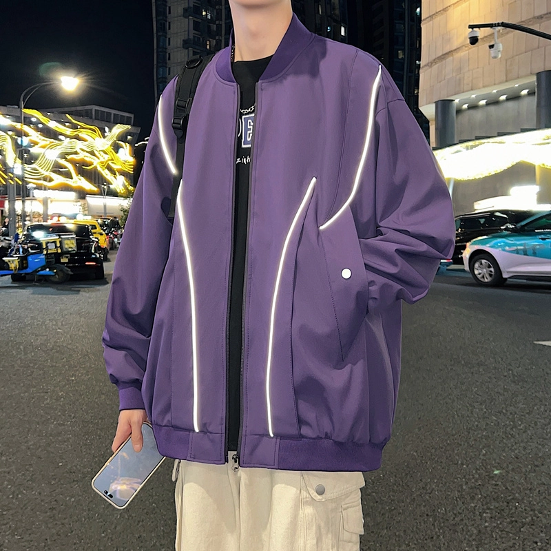 左岸 美式飞行员外套男秋季宽松休闲棒球服上衣潮牌高街工装夹克 男款