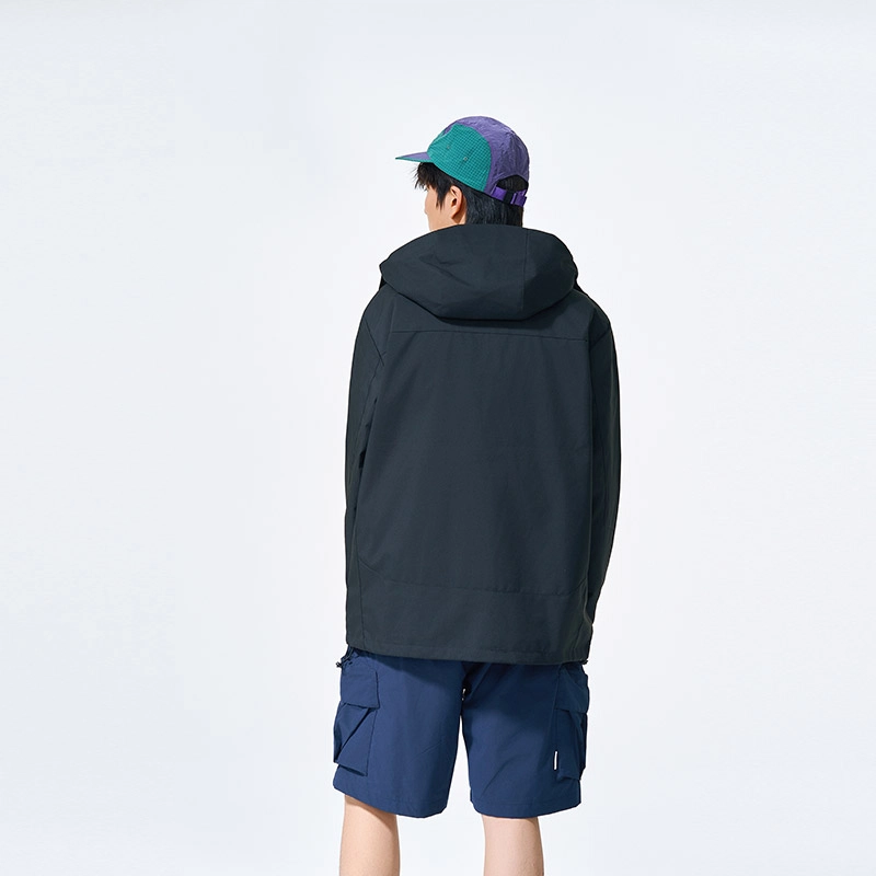 左岸 【机能风】男款工装拼色冲锋衣美式连帽保暖登山服防风防水单冲透气夹克 男女同款