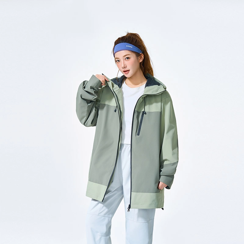 左岸 【机能风】男款工装拼色冲锋衣美式连帽保暖登山服防风防水单冲透气夹克 男女同款