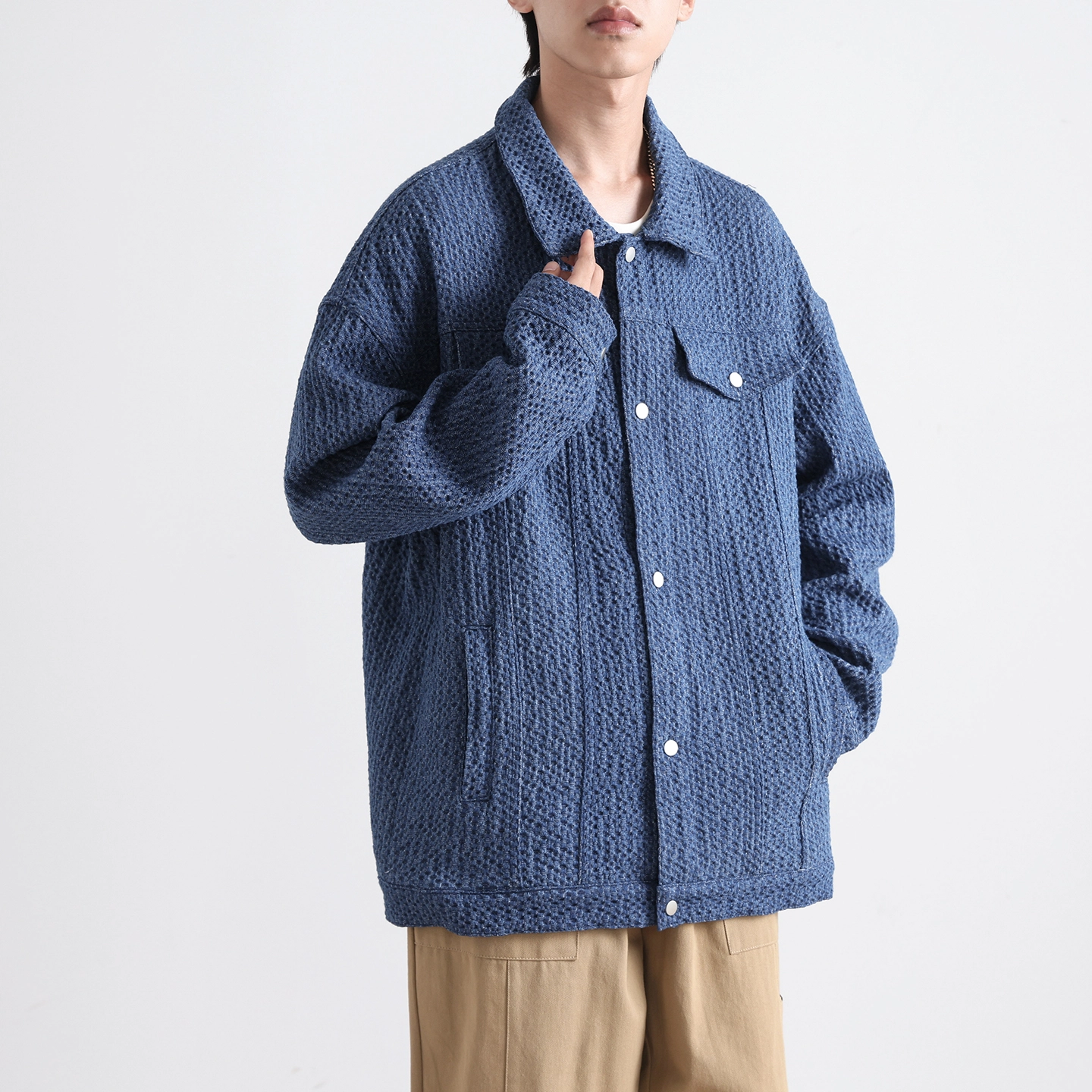 左岸 春秋美式复古工装休闲宽松潮牌夹克百搭上衣牛仔外套 男女同款