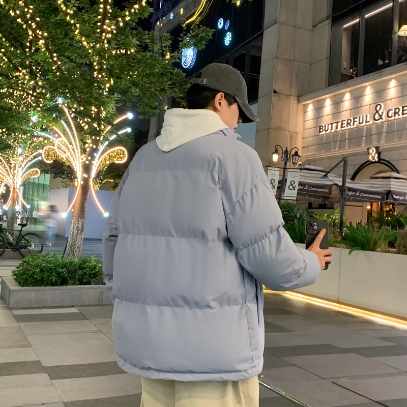 左岸 美式高街设计立领男士百搭纯色棉衣外套休闲上衣面包服简约时尚宽松舒适学院风户外港风潮牌棉服 男款