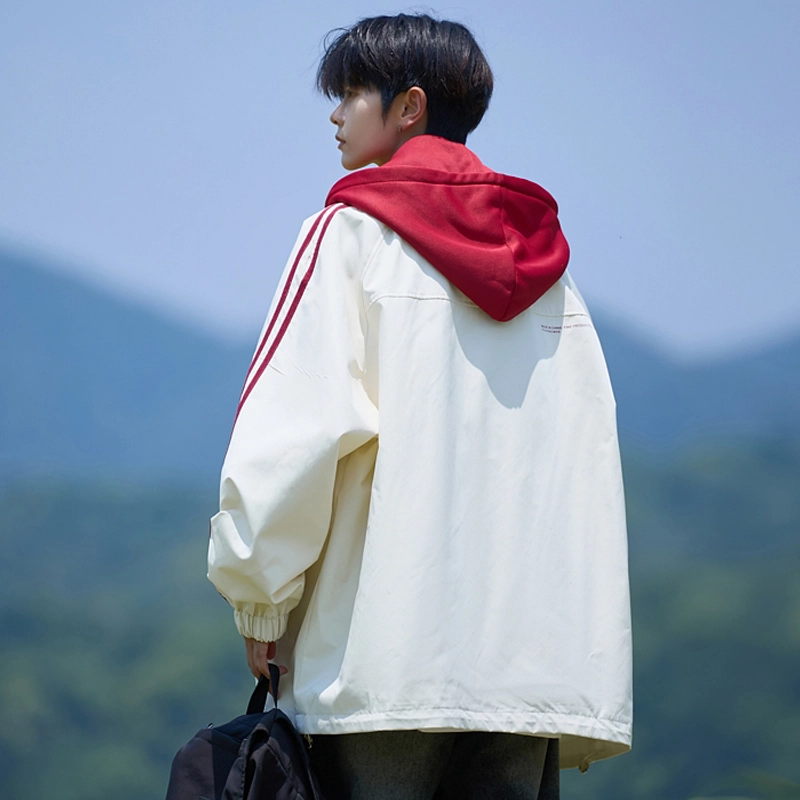 左岸 假两件外套男春秋季防风保暖上衣潮流宽松休闲衣服青少年户外大码夹克 男款