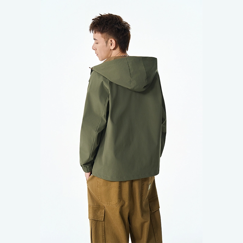 左岸 春秋季美式复古高街潮流撞色拼接百搭开衫上衣休闲宽松舒适防风潮牌连帽工装风外套夹克 男款