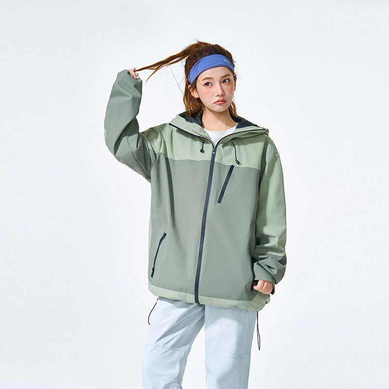 左岸 【机能风】男款工装拼色冲锋衣美式连帽保暖登山服防风防水单冲透气夹克 男女同款