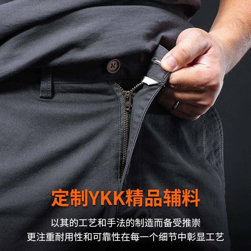 季言 高端品牌直筒美式复古水洗磨毛潮牌休闲裤 男款